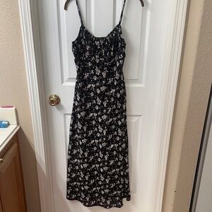 Blu Pepper Black Floral Midi Dress